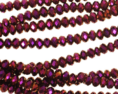 Metallic Gold Raspberry Crystal Faceted Rondelle 4mm