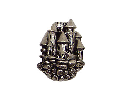 Green Girl Pewter Floating Castle 22x18mm