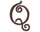The Lipstick Ranch Rusted Iron Letter Q Pendant 40x64mm