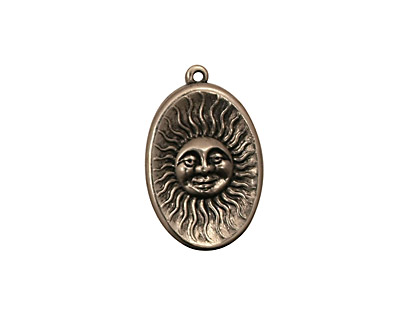 Stampt Antique Pewter (plated) Visage de Soliel Charm 14x21mm