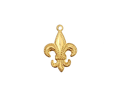 Brass Fleur De Lis Charm 13x18mm
