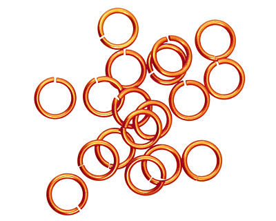 Orange Anodized Aluminum Jump Ring (Saw Cut) 6mm, 20 gauge (4.1mm inside diameter)