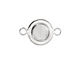 Silver (plated) Lipped Circle Bezel Link 18mm