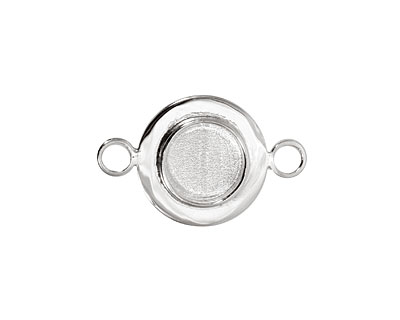 Silver (plated) Lipped Circle Bezel Link 18mm