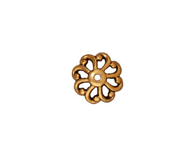 TierraCast Antique Gold (plated) Open Scalloped Bead Cap 12mm