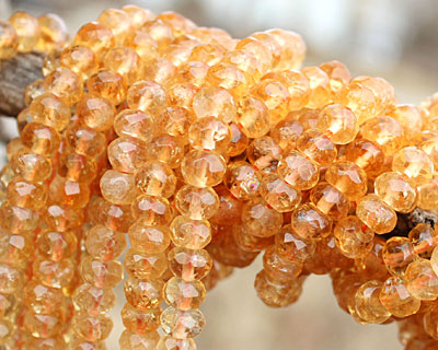Citrine (A) Faceted Rondelle 4-5x6mm