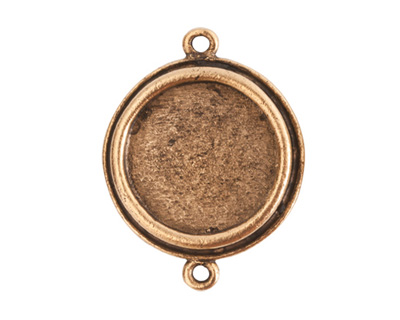 Nunn Design Antique Gold (plated) Traditional Circle Bezel Pendant Link 29x23mm
