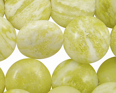 Natural Lemon Jade Puff Coin 18mm