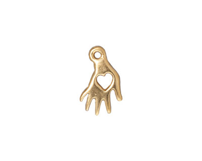 TierraCast Gold (plated) Heart Hand Charm 9x15mm