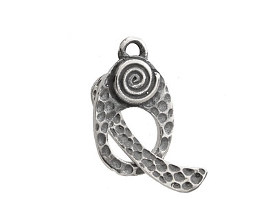 Saki Sterling Silver Spiral Toggle Clasp 23x14mm, 25mm bar