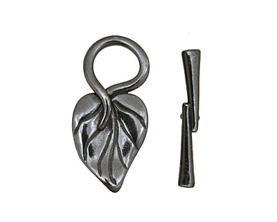 Gunmetal Simple Leaf Toggle Clasp 26x13mm