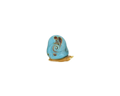 The BeadsNest Lampwork Glass Turquoise Snail 15-17x18-20mm