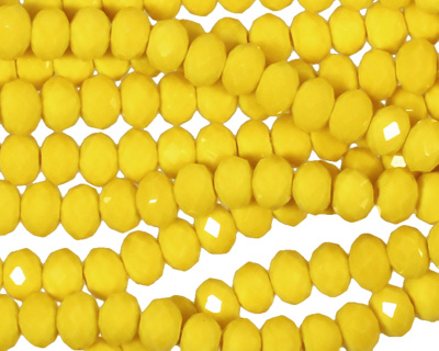 Vintage Yellow Crystal Faceted Rondelle 6mm