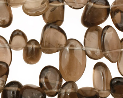 Smoky Quartz Flat Polished Pebble Drops 7-10x9-14mm