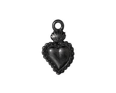 TierraCast Gunmetal Sacred Heart Milagro 14x22mm