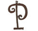 The Lipstick Ranch Rusted Iron Letter P Pendant 36x52mm