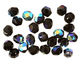 Czech Fire Polished Glass Jet AB Round 6mm