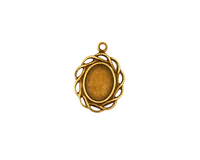 Stampt Antique Brass Open Weave Oval Setting 6x8mm
