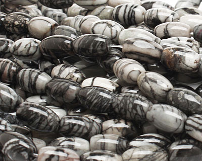 Black Water Jasper Rice 12x8mm