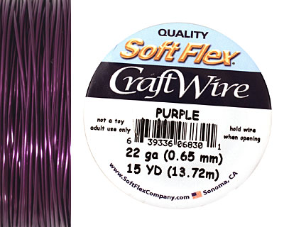 Soft Flex Purple Craft Wire 22 gauge, 15 yards