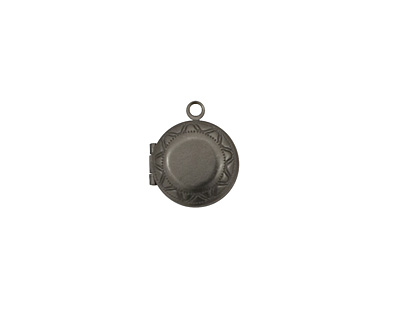 Gunmetal Small Round Ribbon Heirloom Locket 13x15mm
