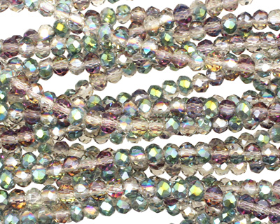Green & Pink AB Crystal Faceted Rondelle 3mm