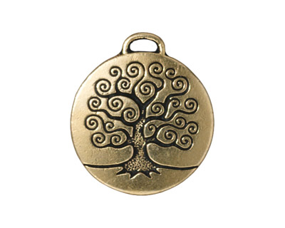 TierraCast Antique Gold (plated) Tree of Life Pendant 24x26mm
