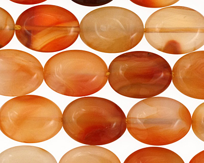 Carnelian (natural) Flat Oval 15-16x12mm