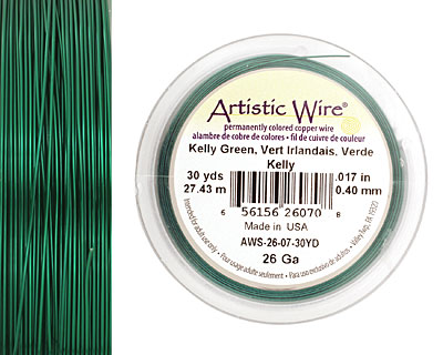 Artistic Wire Kelly Green 26 gauge, 30 yards