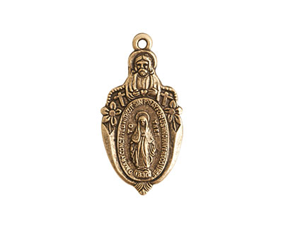 Nunn Design Antique Gold (plated) Herald Medallion 13x27mm