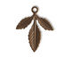 Vintaj Natural Brass Triplasian Leaf Charm 29x24mm