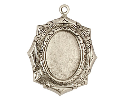 Stampt Antique Pewter (plated) Egyptian Mosaic Oval Setting 13x18mm