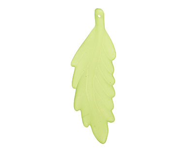 Lucite Apple Green Feathered Leaf 18x54mm