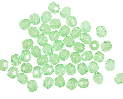 Czech Fire Polished Glass Peridot Round 3mm
