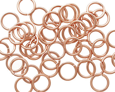 Rose Gold Enameled Copper Round Jump Ring 8mm, 18 gauge