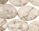 White Howlite Flat Oval 25x18mm