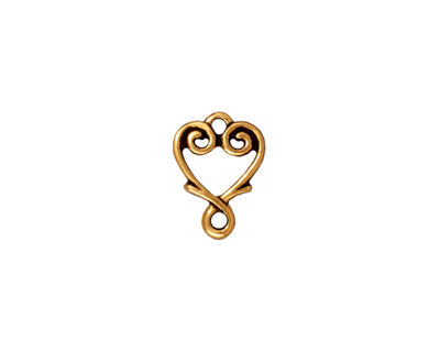 TierraCast Antique Gold (plated) Vine Heart Link 12x10mm