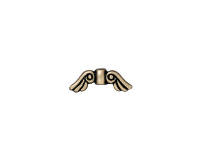 TierraCast Antique Brass (plated) Small Angel Wings 5x14mm