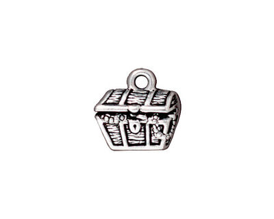 TierraCast Antique Silver (plated) Treasure Chest Charm 14mm