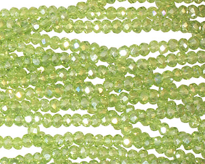 Olivine AB Crystal Faceted Rondelle 3mm