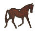 The Lipstick Ranch Etched Rusted Iron Horse Pendant 58x51mm