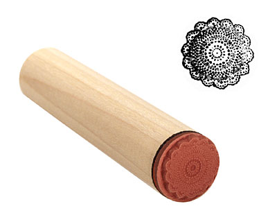 Crocheted Doily Mini Rubber Stamp 14mm