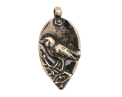 Green Girl Sterling Silver Rumi Bird Pendant 16x32mm