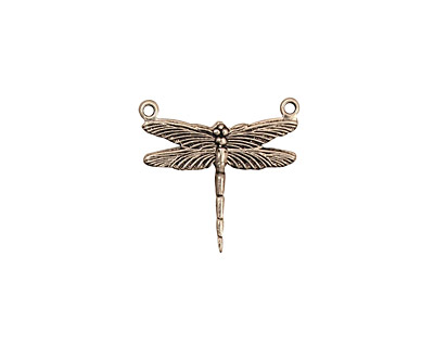 Stampt Antique Pewter (plated) Dragonfly 2-Hole Connector 17x16mm