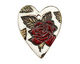 Earthenwood Studio Ceramic Oxidation w/ Red & Green Tattoo Rose 40x48mm