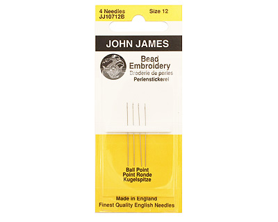 John James Size 12 English Ball Point Bead Embroidery Needles