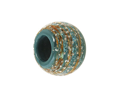 Unicorne Beads Easter Egg w/ Silver Large Rondelle 20x27mm