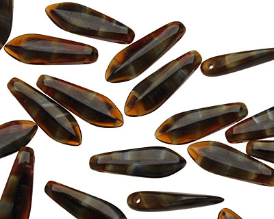 Czech Glass Eel Dagger 5x15mm