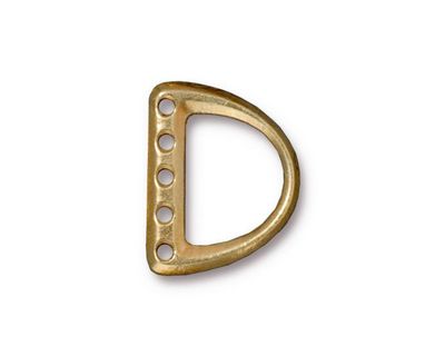 TierraCast Gold (plated) 5 Hole D Ring Link 15x20mm
