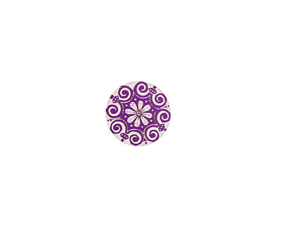 Lillypilly Purple Scrolling Daisy Anodized Aluminum Disc 11mm, 24 gauge